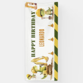 Jurassic Construction Zone Boy Happy Birthday Banner (Vertikal)