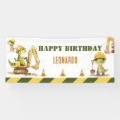 Jurassic Construction Zone Boy Happy Birthday Banner (Horizontal)