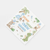 Jurassic Cute Dinosaur Birthday Party Paper Napkin Serviette (Ecke)