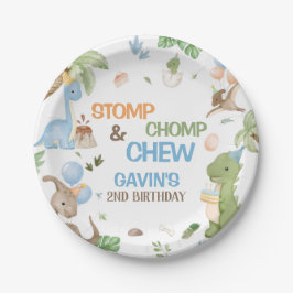Jurassic Cute Dinosaur Birthday Party Pappteller