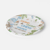 Jurassic Cute Dinosaur Birthday Party Pappteller (Schrägansicht)