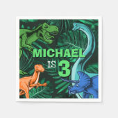 Jurassic Dino Dinosaurier - individuell anpassbare Serviette (Vorderseite)