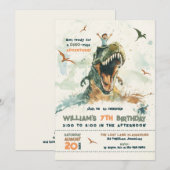 Jurassic Dino Ride Birthday Party Einladung (Vorne/Hinten)