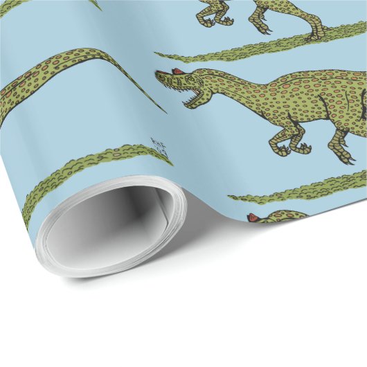 Jurassic Dinosaur Allosaurus Geschenkpapier (Rolleneckpunkt)