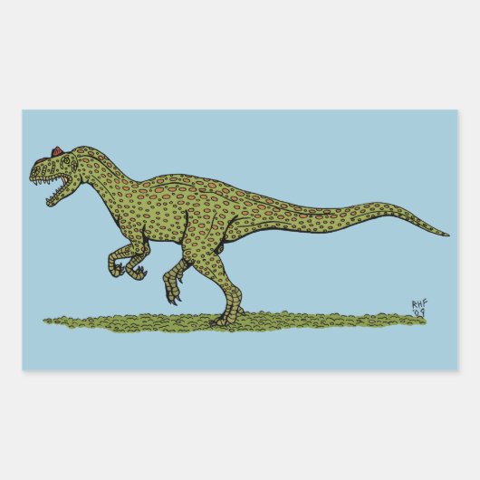 Jurassic Dinosaur Allosaurus Rechteckiger Aufkleber (Vorderseite)