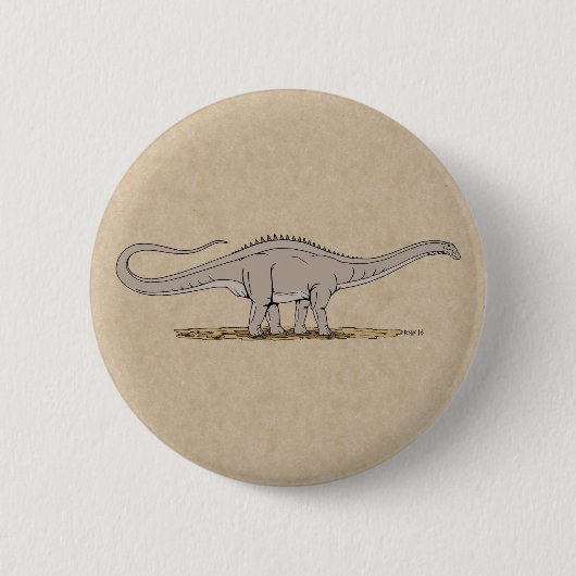 Jurassic Dinosaur Apatosaurus Button (Vorderseite)
