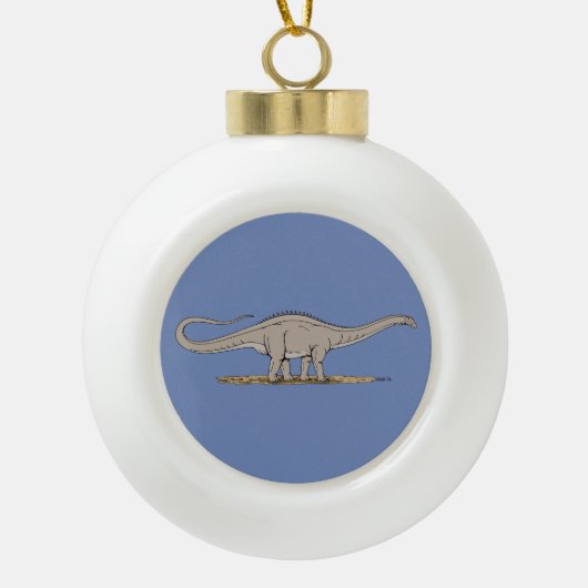 Jurassic Dinosaur Apatosaurus Keramik Kugel-Ornament (Vorderseite)