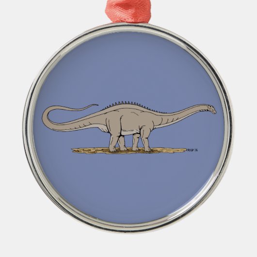 Jurassic Dinosaur Apatosaurus Ornament Aus Metall (Vorne)