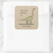 Jurassic Dinosaur Brachiosaurus Buchzeichen Quadratischer Aufkleber (Tasche)