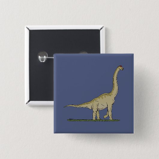 Jurassic Dinosaur Brachiosaurus Button (Vorne & Hinten)