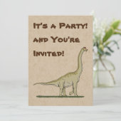 Jurassic Dinosaur Brachiosaurus Einladung (Stehend Vorderseite)