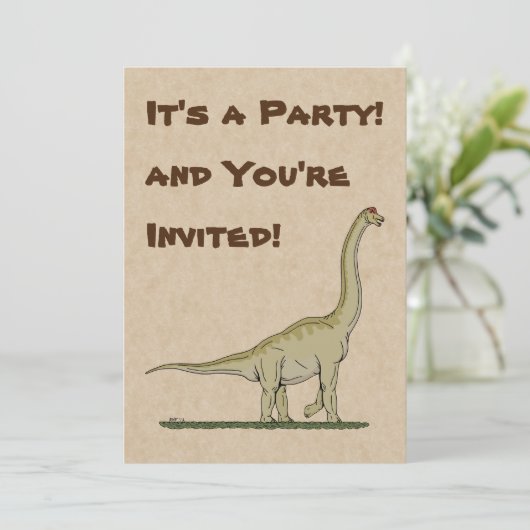 Jurassic Dinosaur Brachiosaurus Einladung (Stehend Vorderseite)
