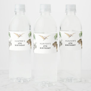 Jurassic-Dinosaur-Geburtstag-Wasserflaschen-Etiket Wasserflaschenetikett