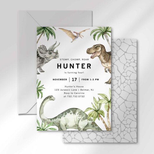 Jurassic Dinosaur Geburtstagseinladung Einladung
