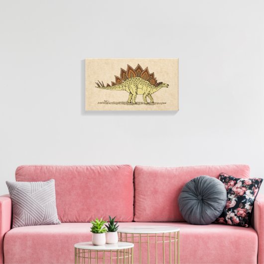 Jurassic Dinosaur Stegosaurus Canvas Print Leinwanddruck (Insitu (Wohnzimmer))