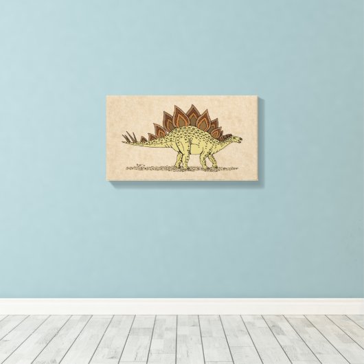 Jurassic Dinosaur Stegosaurus Canvas Print Leinwanddruck (Insitu (Holzboden))