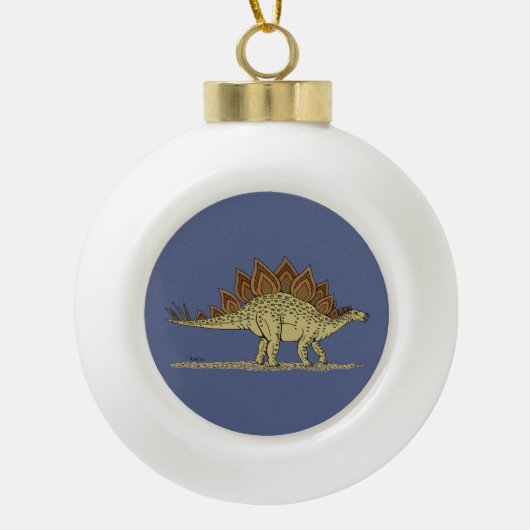 Jurassic Dinosaur Stegosaurus Keramik Kugel-Ornament (Vorderseite)