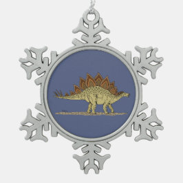 Jurassic Dinosaur Stegosaurus Schneeflocken Zinn-Ornament