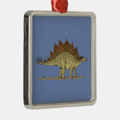 Jurassic Dinosaur Stegosaurus Silbernes Ornament (Rechts)