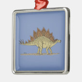 Jurassic Dinosaur Stegosaurus Silbernes Ornament (Links)