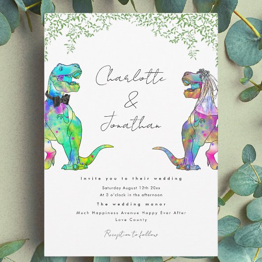 Jurassic Dinosaur Thema Hochzeit Einladung