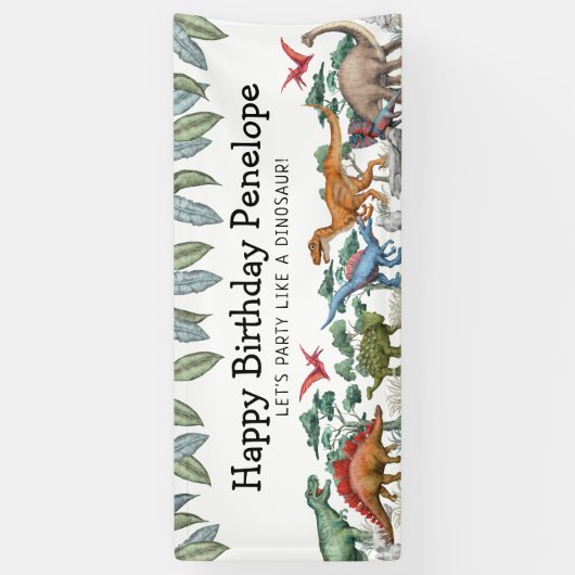Jurassic Dinosaurier Birthday Banner (Vertikal)