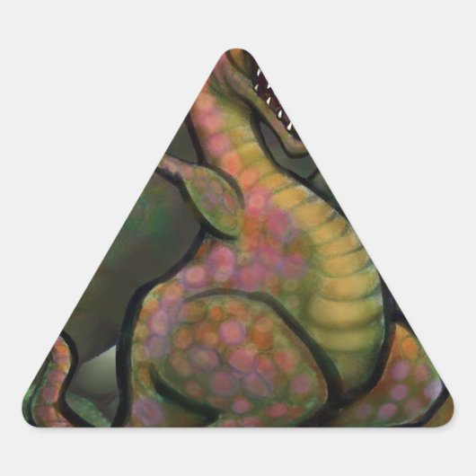 Jurassic Dinosaurier Dreieckiger Aufkleber (Vorderseite)