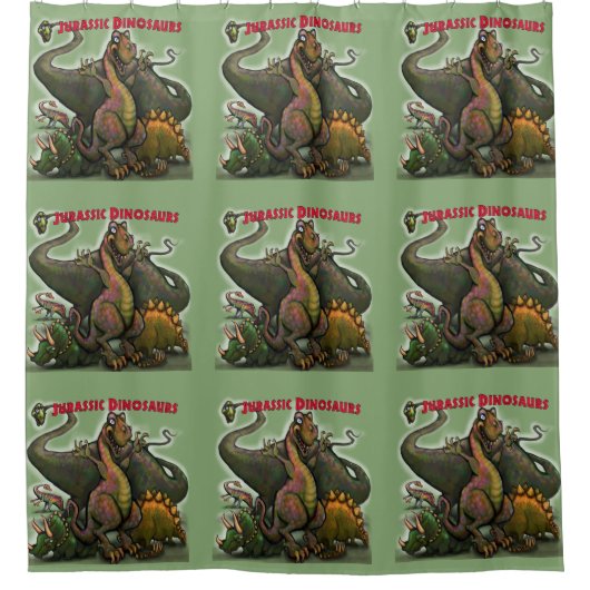 Jurassic Dinosaurier Duschvorhang (Vorderseite)