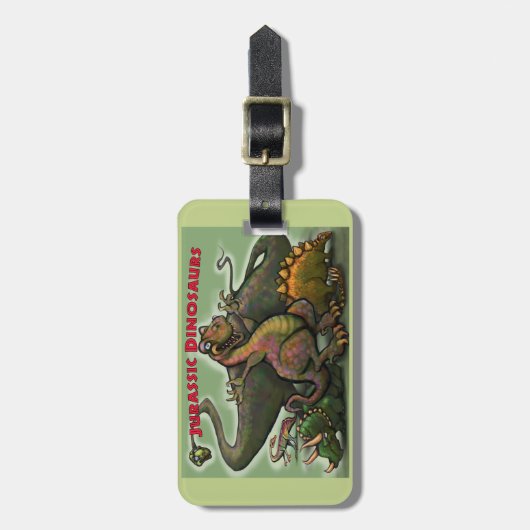 Jurassic Dinosaurier Gepäckanhänger (Vorderseite vertikal)