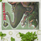 Jurassic Dinosaurier Geschirrtuch (Gefaltet)