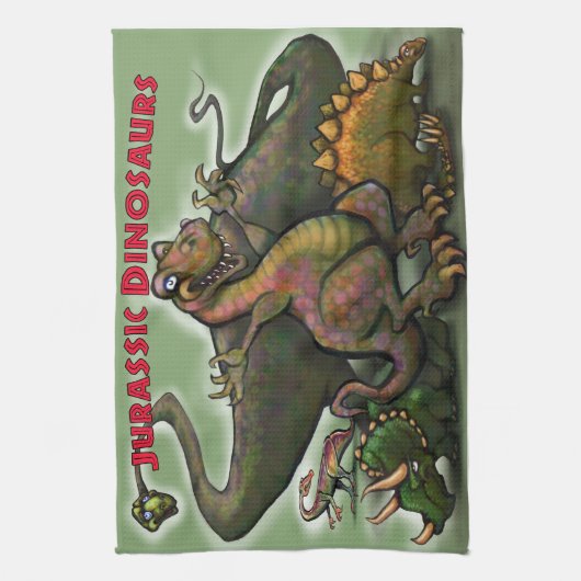 Jurassic Dinosaurier Geschirrtuch (Vertikal)
