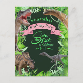 Jurassic Dinosaurs Jungle Girly Postkarte