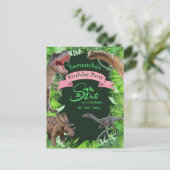 Jurassic Dinosaurs Jungle Girly Postkarte (Stehend Vorderseite)