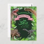 Jurassic Dinosaurs Jungle Girly Postkarte (Vorne/Hinten)