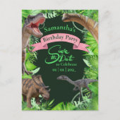 Jurassic Dinosaurs Jungle Girly Postkarte (Vorderseite)