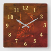 Jurassic Fossil Quadratische Wanduhr (Vorderseite)