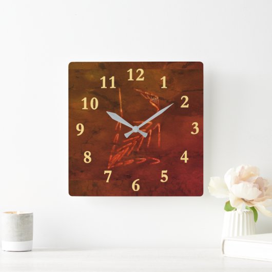 Jurassic Fossil Quadratische Wanduhr (Zuhause)