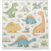 Jurassic Freunde Duschvorhang (Vorderseite)