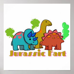 Jurassic-Fürz-Dinosaurier Poster