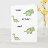 Jurassic-grüner, editierbarer Dinosaurier-Geburtst Karte (Gelbe Blume)