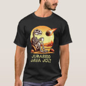 Jurassic Java Jolt Coffee Dinosaur Skeleton Meteor T-Shirt (Vorderseite)