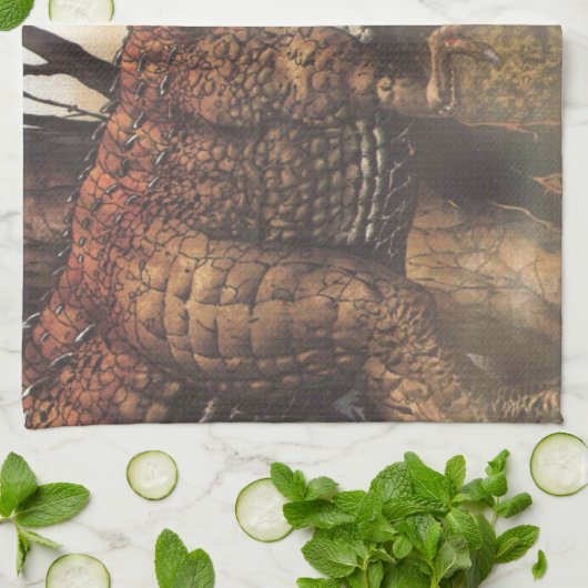 Jurassic Journey: Dinosaurier in seinem natürliche Küchentuch (Gefaltet)