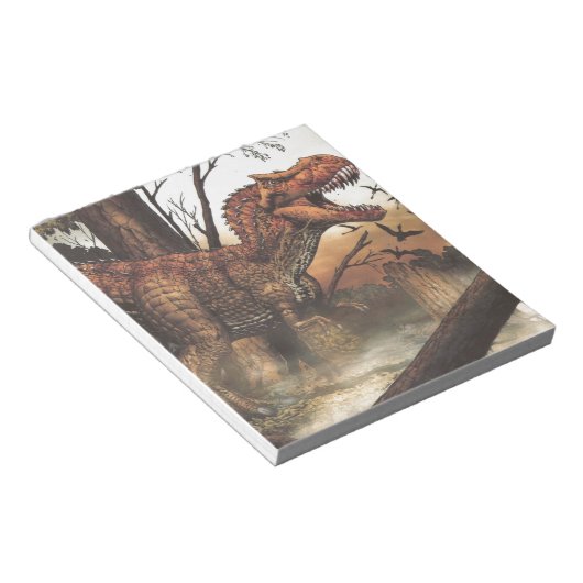 Jurassic Journey: Dinosaurier in seinem natürliche Notizblock (angewinkelt)