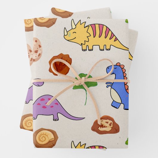 Jurassic Joy Dinosaurs Geschenkpapier (Beispiel)