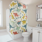 Jurassic Joy: Playful Dinosaur Pattern Duschvorhang (Beispiel)