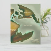 Jurassic Map Vintage Reiseplakat. (Stehend Vorderseite)