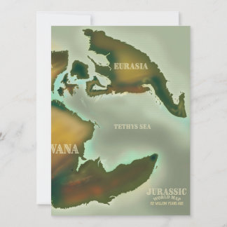 Jurassic Map Vintage Reiseplakat.