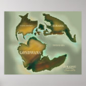 Jurassic Map Vintage Reiseplakat. Poster (Vorne)