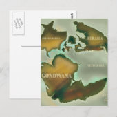 Jurassic Map Vintage Reiseplakat. Postkarte (Vorne/Hinten)