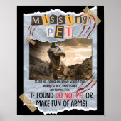 Jurassic Missing Pet T Rex Poster Taped Sign (Vorne)